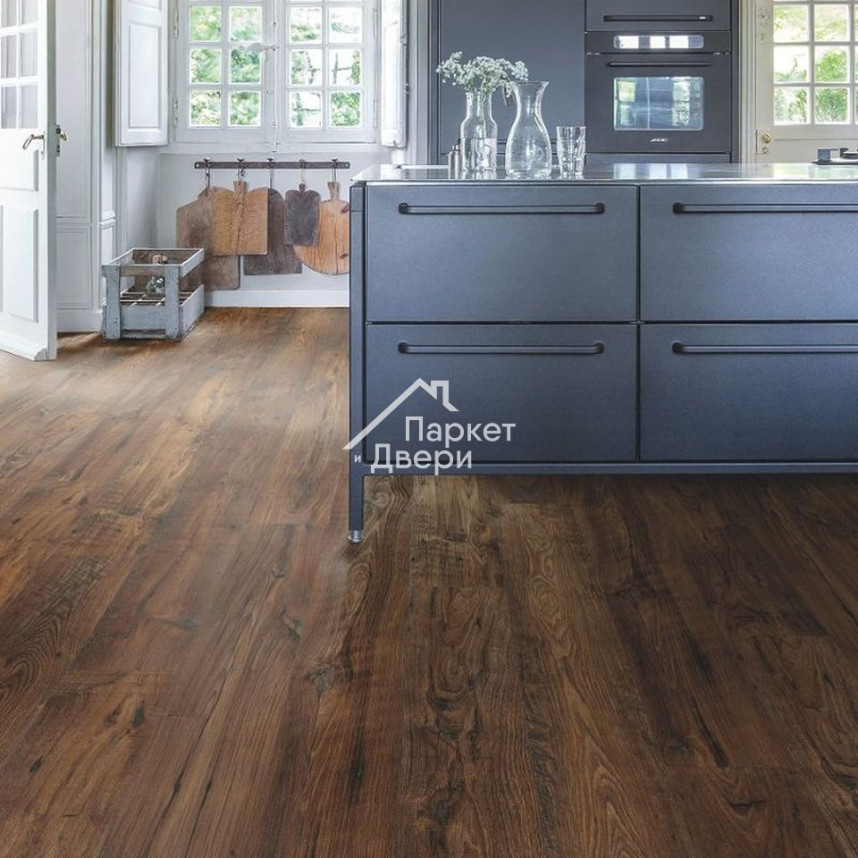 Ламинат Quick Step Eligna Wide 8 33 V4 UWH 1542 Реставрированный тёмный каштан 1380х190х8 мм-3